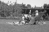 Pop, Nan and Vivienne in the garden of our house in Uddingston, Scotland.