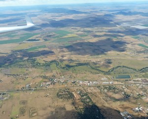 Flying over Gunnedah airport.