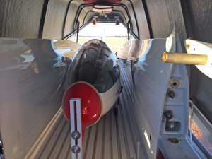 DG303 tucked away in its trailer.