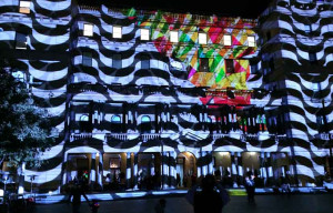 Vivid - Customs House lit up. 